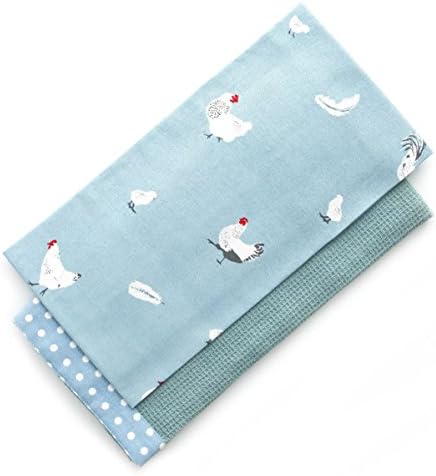 Rushbrookes Pecking Order 100% Cotton Set of 2 Blue Tea Towels