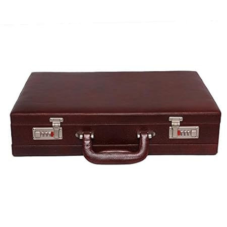OBANI Genuine Leather Expandable Briefcase Brown