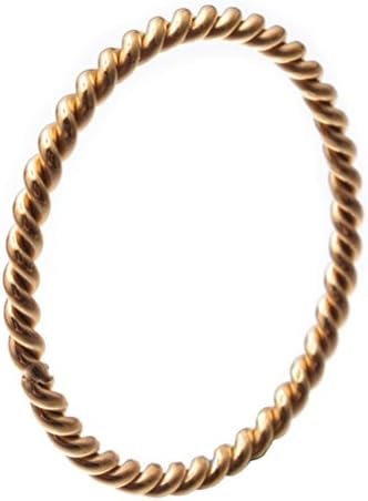 UNAPHYO Women's Stainless Steel Stackable Twisted Rope Ring 1.5MM Band