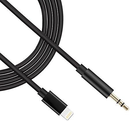 iPhone 7 Car Aux Cable, Lightning to 3.5mm Male Aux Audio Cable, QXPLAZA Lightning to Male 3.5mm Auxiliary Audio Stereo Cord for iPhone 7 / 7 plus to Headphone, Home, Car Stereo (3.3Ft/1M) (Black)