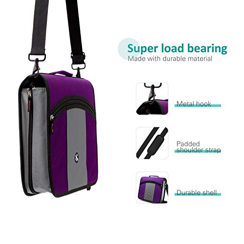 Kinbashi 3Inch Zipper Binder, Round Ring Binder with Expanding Files