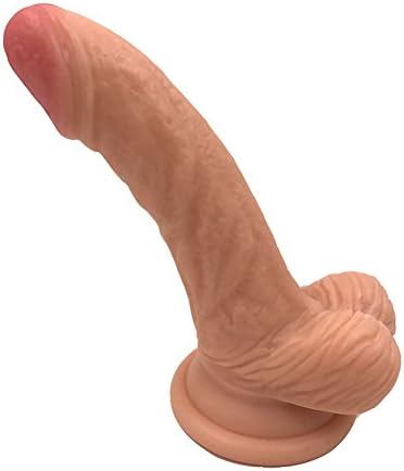 YUJR 6.29" Curved Mini Massager for Beginners Realistic Massage Wand with Handsfree Suction Cup for Women Massage (Flesh)