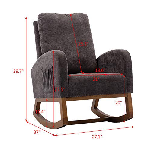 Dolonm Rocking Chair MidCentury Modern Nursery Rocking Armchair