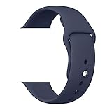 Apple Watch Band, WESHOT Silicone Soft Replacement Watch Band Strap For Apple Watch Sport Edition 38MM Midnight Blue S/M