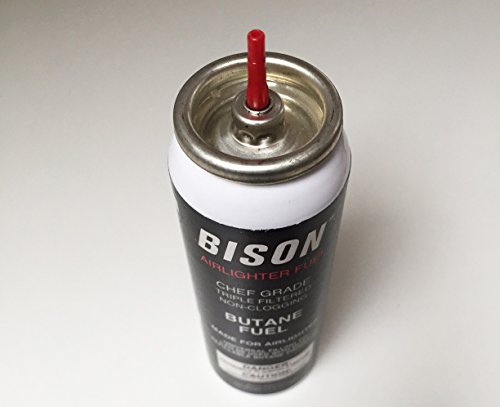 Bison Airlighter Fuel - 3 Pack (1.5 fl oz per canister) Triple Filtered Butane for Use with the Airlighter or Other Cooking Torches
