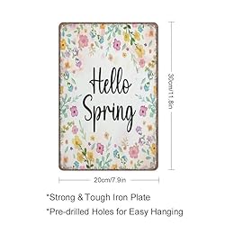 Aikeory Spring Decor,Hello Spring Sign,Spring