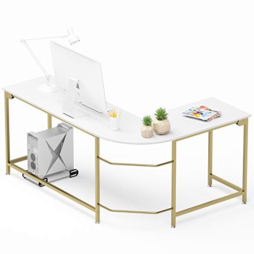 Teraves Modern LShaped Desk Corner Computer Desk Home Office Study