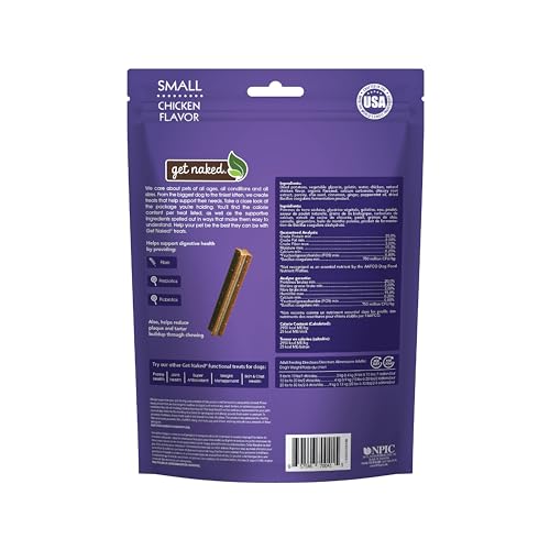 GET NAKED GRAIN FREE 1 POUCH 6.2 OZ DIGESTIVE HEALTH DENTAL CHEW STICKS, SMALL