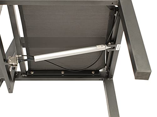 DEGAMO Gartengarnitur MANCIANO 7-teilig, 6X Hochlehner Sessel mit Verstellbarer Rückenlehne und 1x Gartentisch 90x180cm mit Glasplatte in Keramikoptik hellgrau – Bild 6