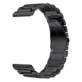 GOSETH for Garmin Vivoactive 3 Stainless Steel 20mm Band Replacement Accessories for Garmin Vivoactive 3(Black)