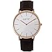 August Steiner Men's AS8084XRG Quartz Classic Silver Dial Slim Case Watch with Brown over Nubuck Leather Strap