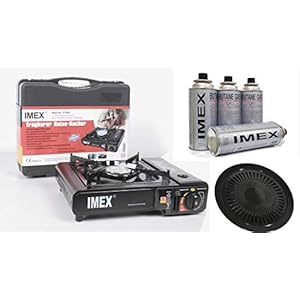 Kochmann Germany Gaskocher mit Grillaufsatz Nund 8 Gaskartuschen