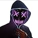 Halloween LED Light Up Glowing Mask for Cosplay, Costume Party Purple