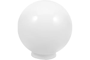 Generic Acrylic Lamp Post Globe:9.82" White Acrylic Spherical Lamp Shade with 3.74" Fitter Neck for Lamp Post,Wall Lamp