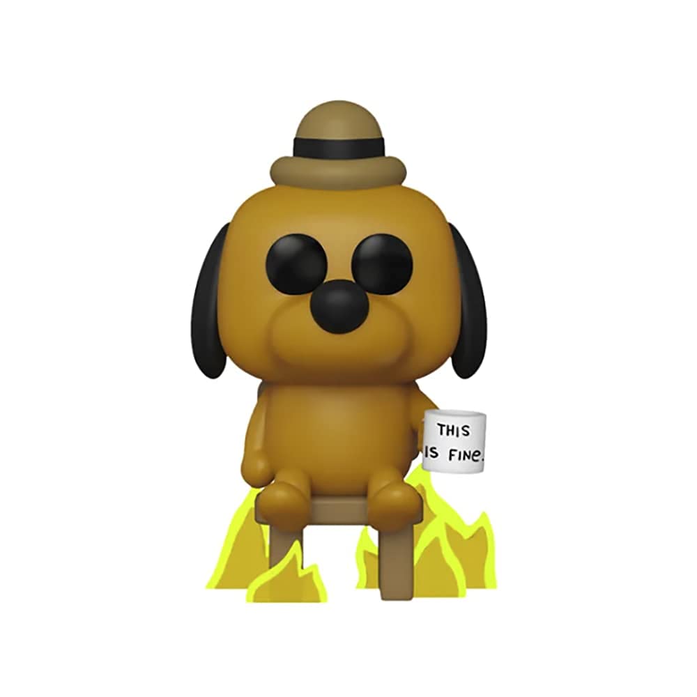 POP Funko This is Fine Dog Vinyl Figure - Entertainment Earth Exclusive