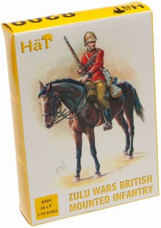 Zulu Wars British Mounted Infantry (18 Figures &amp; 12 Horses) 1/72 Hat