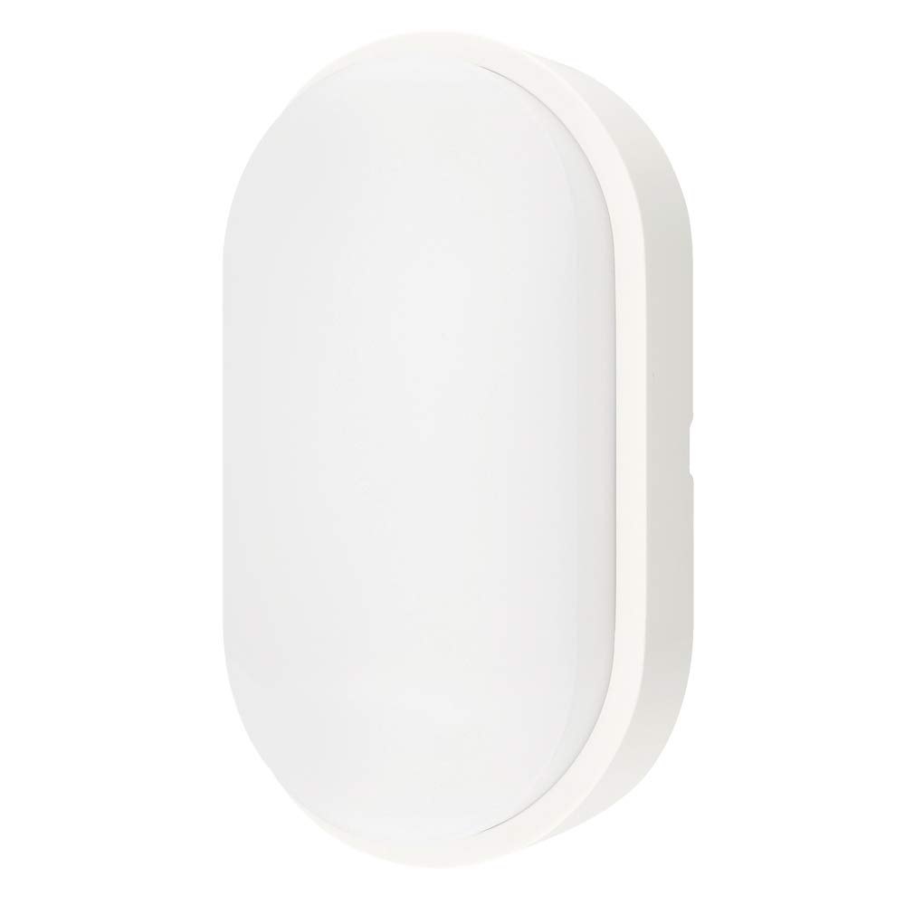 14W LED 4000K IP65 Oval Flush Wall ceiling Mounted Bulkhead Light Fitting for indoor,Outdoor,Bathroom,Bath,Office,Kitchen,Hallway,Corridor,Utility,Garden,Garage,Shed,Workshop,Porch-White - 1 pack