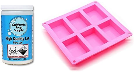 California Soap Supply Lye, 2 Pounds with Soap Mold
