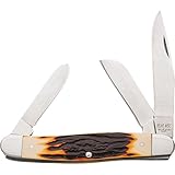 Bear & SonCutlery 3 7/8" Stag Delrin Large Stockman Knife, Burnt