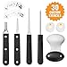 Pumpkin Carving Tools Kit - 37 PIECES - 30 STENCILS - 5 TOOLS - 2 LIGHTS - Pro Level Stainless Steel Pumpkin Carving Kit Tools Set