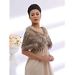 Aukmla Wedding Party Fur Wraps and Shawls Bridal Fur Stole Sleeveless Faux Fur Shawl with Stunning Rhinestones Brooch Aukmla Wedding Party Fur Wraps and Shawls Bridal Fur Stole Sleeveless Faux Fur Shawl with Stunning Rhinestones Brooch