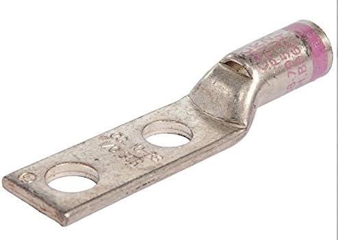 CCL2-25 Compression lug, copper, std. 2 hole #2 1/4" hole