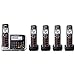 Panasonic Bluetooth Cordless Phone KX-TG7875S Link2Cell with Enhanced Noise Reduction & Digital Answering Machine - 5 Handsets (Black/Silver) primary