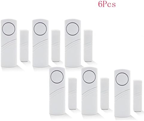 Yeefant 6PCS Convenience Installation Stability Wireless Home Security Door Window Entry Burglar Alarm System Magnetic Sensor, Dustproof and Insect Prevention, 3.6 x 1.2 x 0.7 Inch, White