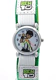 Ben 10 Cartoon Kids Green Strap Velcro Waterproof Stainless Steel Case Time Teacher Quartz Watches