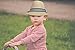 Rising Star Straw With Stripe Band In Blue Fedora Hat - Toddler, Cream
