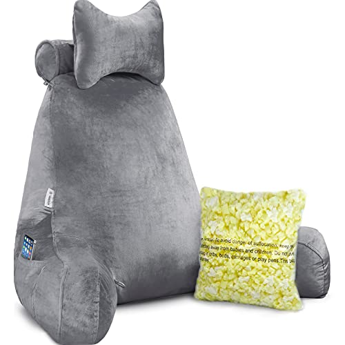 Vekkia XXL Soft Reading & Bed Rest Pillow with Higher Support Arm