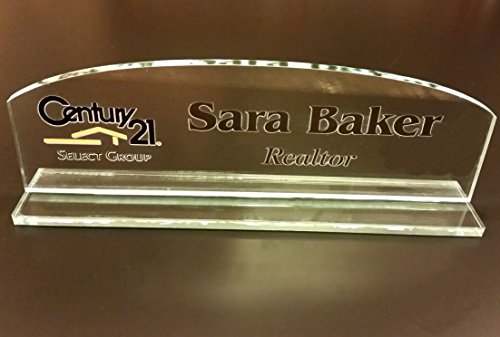 Acrylic Name Plate - Select Engraved or Color Option, Cove or Square Top (Colored, Rounded Top)