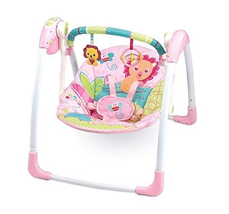 pink portable baby swing