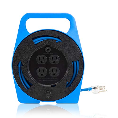 CopperPeak 25 ft Portable Extension Cord Reel Manual Hand Wind