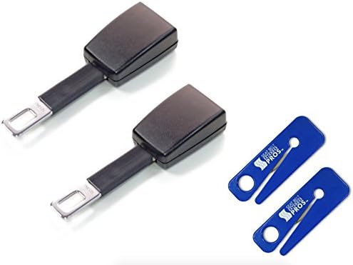 SAFETY CERTIFIED Rigid Seat Belt 5" Extension with Free Emergency Seat Belt Cutter - Raises Your Buckle - Click &amp; Go - 7/8 Inch Metal Tongue Width (SAFE EXTENDERS ARE NEVER UNIVERSAL) (2)