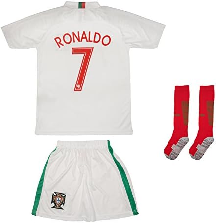 AMDS Soccer Youth Jersey Set ● Portugal ● 2018 Jersey with Socks ● # 7 Ronaldo