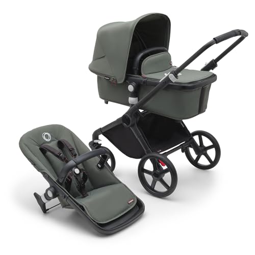Fox Cub - Carrito Todoterreno, con Capazo y Silla de Paseo Fuerte y Ligera, Diseño Duradero con Capota para el Sol Extra Grande, se Pliega en una Sola Pieza Portable, Forest Green