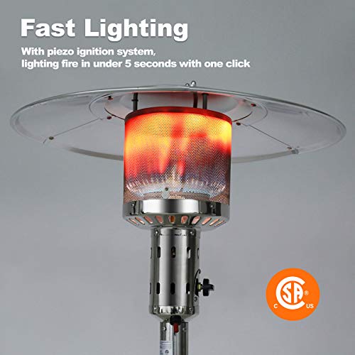 Legacy Heating 48000 BTU Outdoor Propane Patio Heater, Tainless Steel