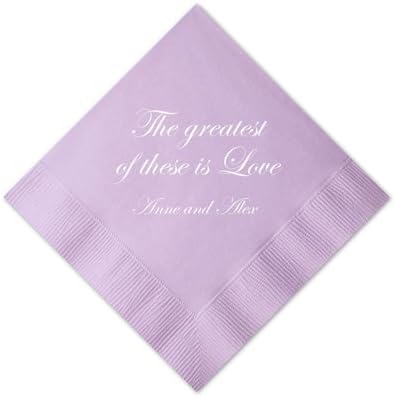 Personalized Lavender Wedding Cocktail Napkins, set of 100