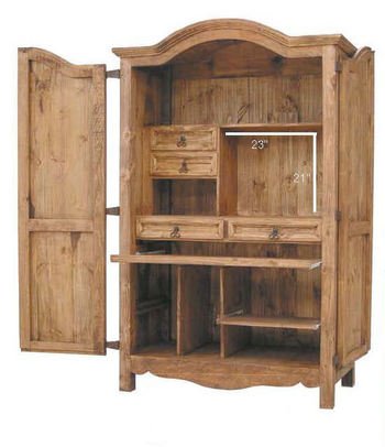 Rustic Western Computer Armoire