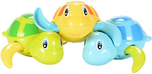 Emorefun Baby Bath Toys, 3 Pcs Wind Up Swimming Turtles Bath Toys for Toddlers, Wind-up Turtles Toys in Bathtub Bathroom Pool Bath Time Swimming Pool, Outdoor Water Toys for Kids