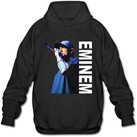 HOTCY E-minem Songs Men's Blank Hooded Sweatshirt Black