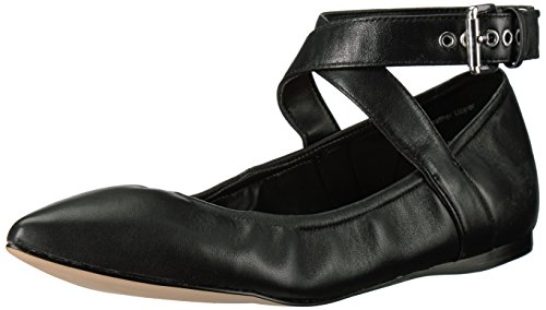 Aldo Women's Palmyre Ballet Flat, Black Leather, 9 B US
