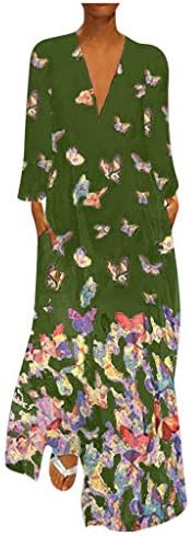 ゆったりワンピース レディース Foreted 蝶柄 マキシ ワンピース リゾート ドレス ロング 秋冬 S 5xl フォーマル 発表会 在庫一掃売り切りセール お出かけ 二次会 代30代40代50代 ゆるいワンピース レディースファッション きれいめ