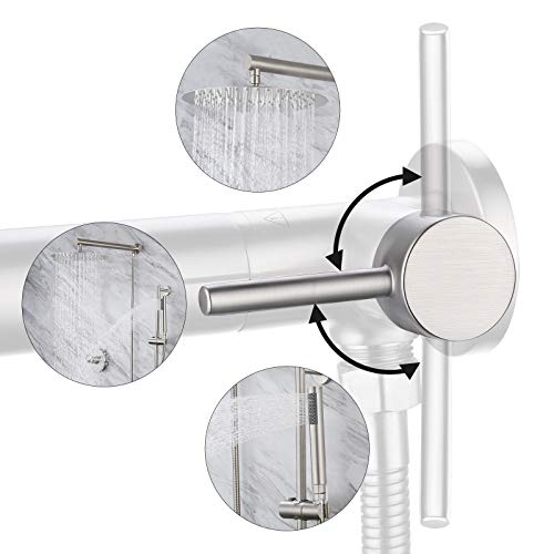 KES Rain Shower System 12 Inch Round Rainfall Shower Head with Handheld