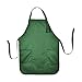 Apron Commercial Restaurant Home Bib Spun Poly Cotton Kitchen Aprons (2 Pockets) in Dark Green