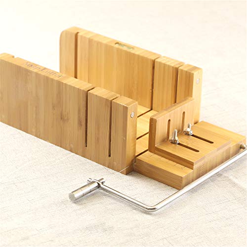 Joyeee Multi-function Adjustable Bamboo Soap Mold Handmade Loaf Cutter Mold + Beveler Planer Wire Slicer for Making Loaf Cake Soap Cheese DIY Cutting Making, Cutter Peeler Slicer Home Tool Set