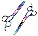 Passion Stainless Steel Professional Hair Cutting Scissors Precision 2-piece Barber Shears Thinning Set 6.0inch