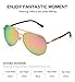 Bemkia Sunglasses Men Women Aviator,Polarized 60mm Len Shades Metal Frame UV400,Pink