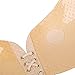 Silicone Invisible Bra Strapless Adhesive Reusable Push-up Bras with Drawstring Cup D Nude